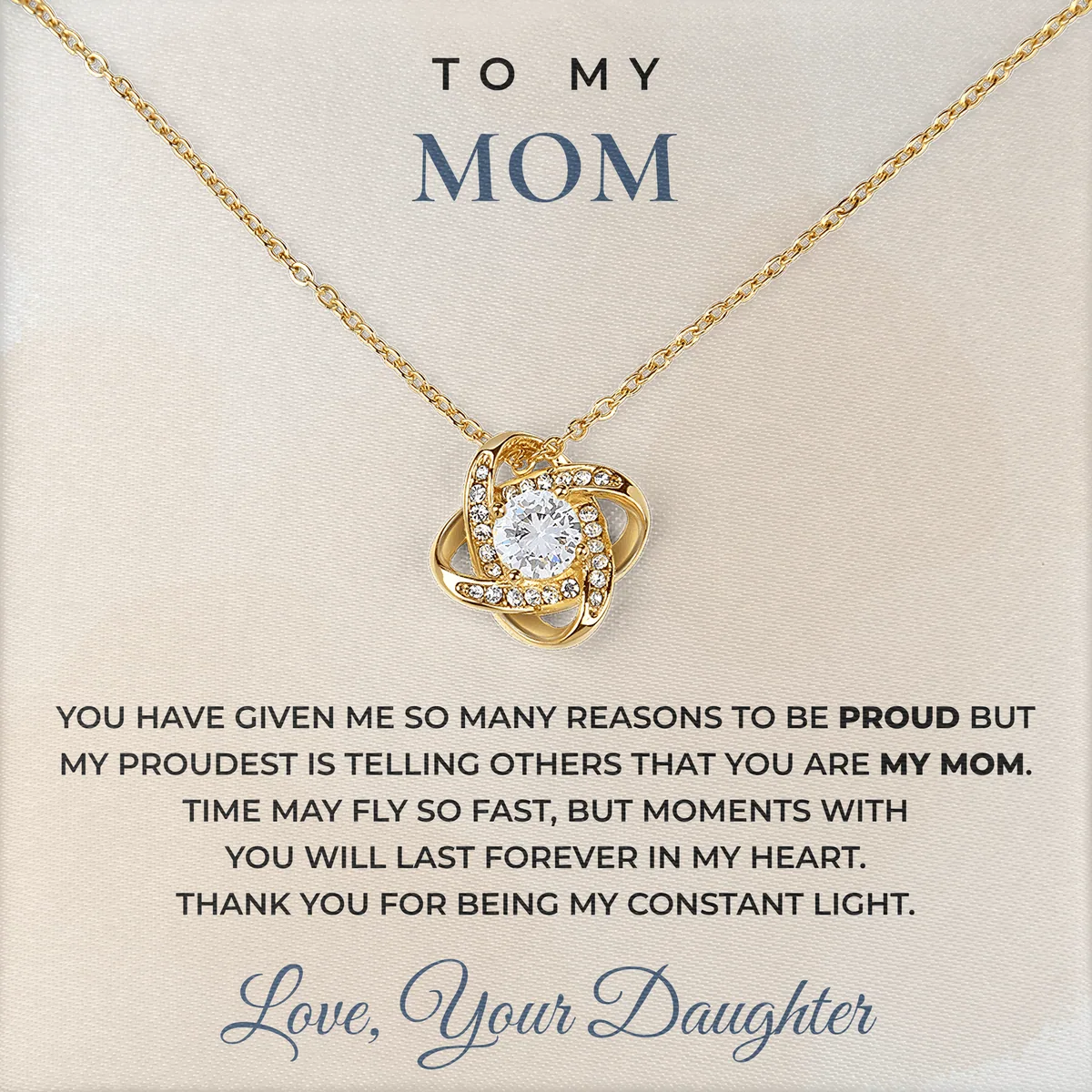 Reasons To Be Proud Linden Knot Necklace for mom