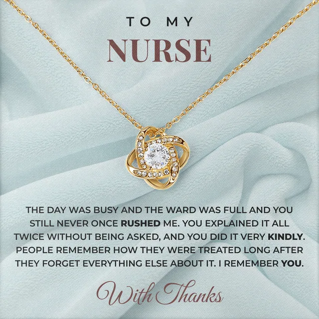 You Never Rushed Me Linden Knot Necklace for nurse