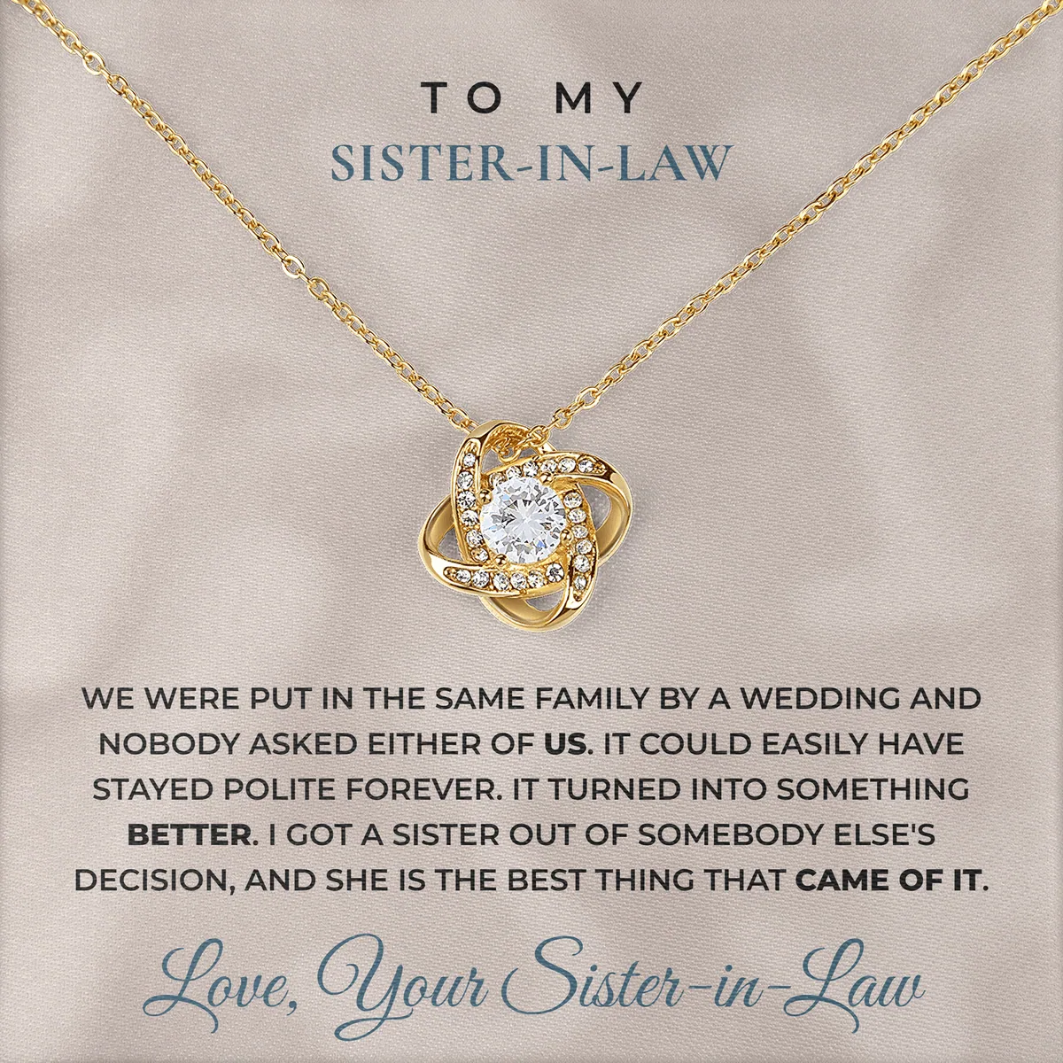 Better Than Polite Linden Knot Necklace for sister-in-law