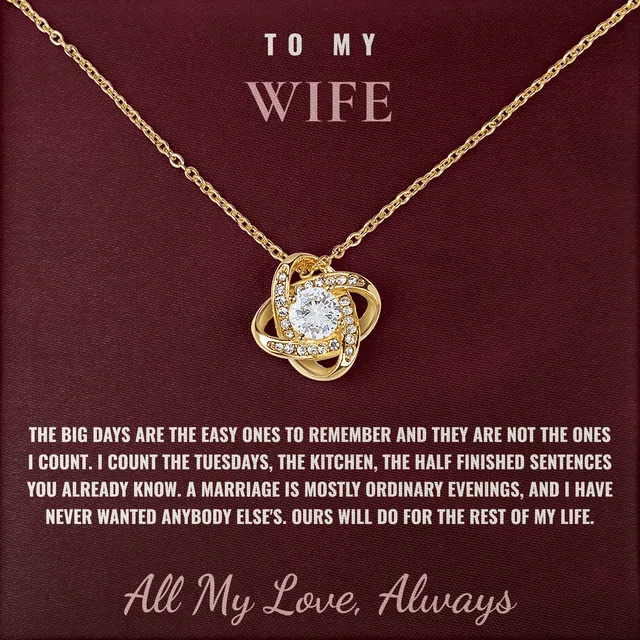 I Count The Tuesdays Linden Knot Necklace for wife