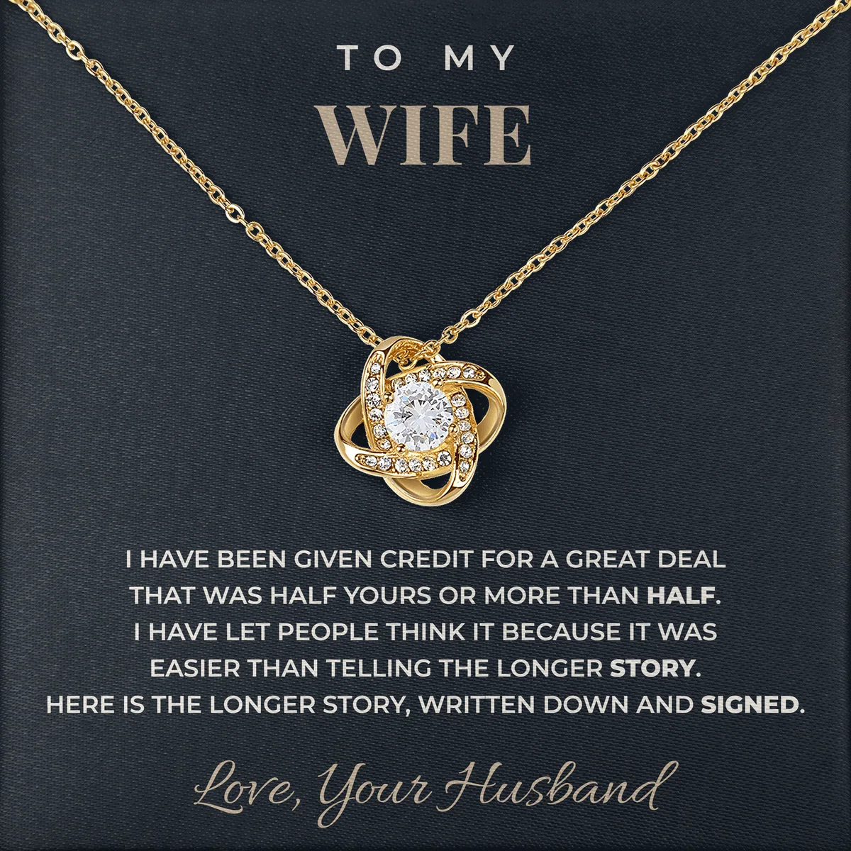The Longer Story Linden Knot Necklace for wife